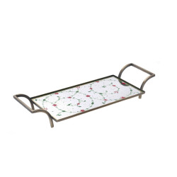 Paşabahçe Haliç İşi Desen Tepsi Kırmızı 15x30 cm - 1