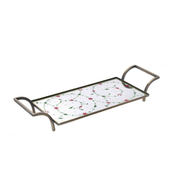 Paşabahçe Haliç İşi Desen Tepsi Kırmızı 15x30 cm - 1
