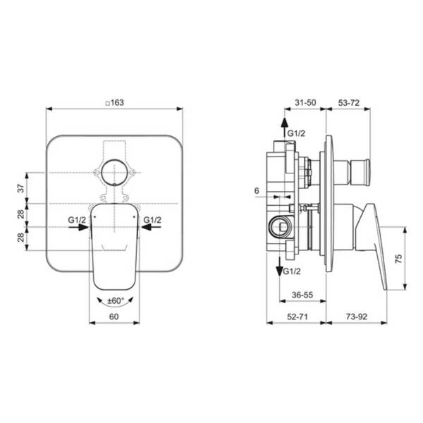 Ideal Standard CeraPlan Ankastre Banyo Bataryası KIT1+KIT2 - 3