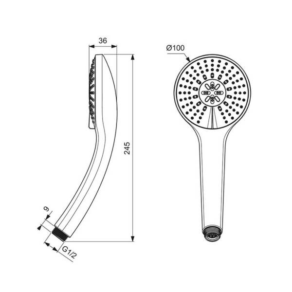 Ideal Standard IdealRain 3 Fonksiyonlu 100mm El Duşu - 3