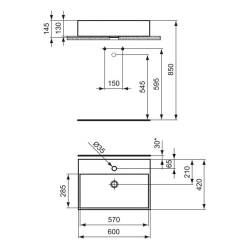 Ideal Standard Strada Dikdörtgen Çanak Lavabo 60 cm - 2