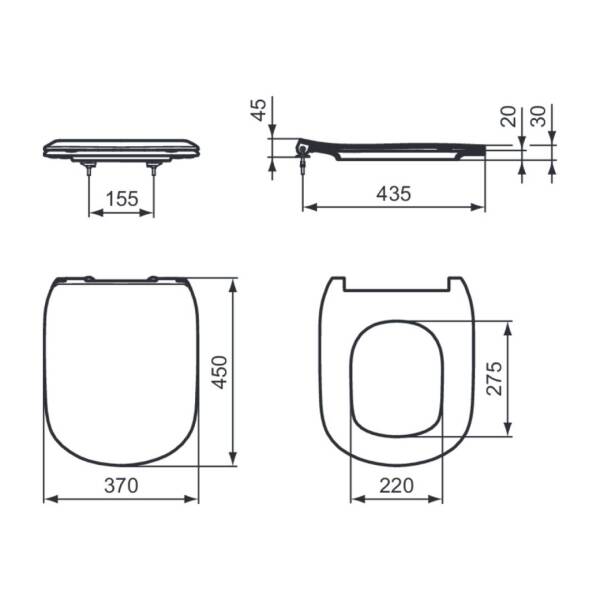 Ideal Standard Tesi Yavaş Kapanan Klozet Kapağı Thin - 2