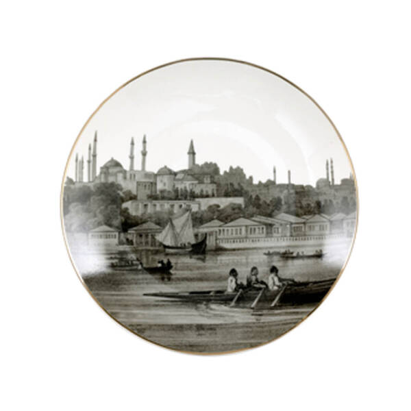 Paşabahçe İstanbul-Haliç Gravürlü Tabak 20 cm - 1