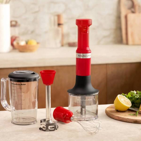KitchenAid 5KHBV83EER Aksesuarlı El Blender Seti Empire Red - 6