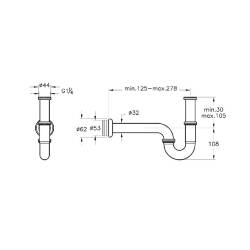 VitrA Lavabo-Eviye Sifonu P Tipi A45117 - 2
