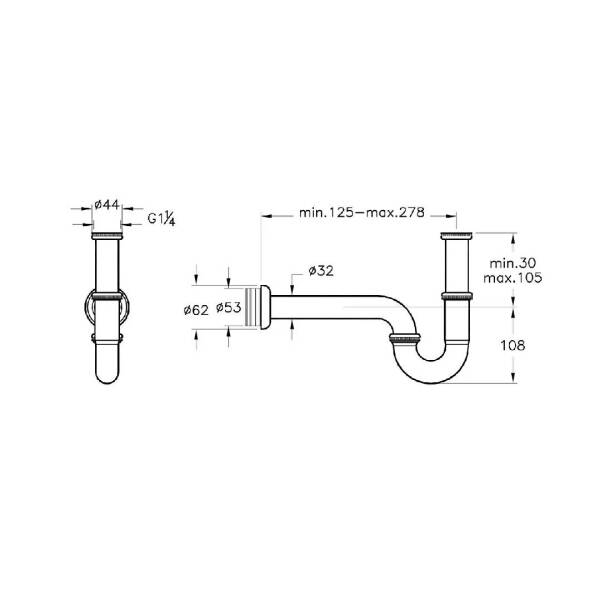 VitrA Lavabo-Eviye Sifonu P Tipi A45117 - 2