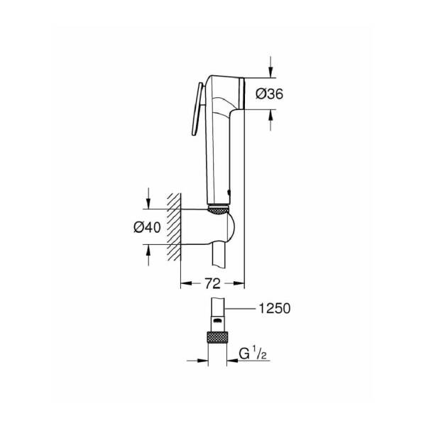 Grohe Tempesta-F Taharet Spreyi 30 Duş Seti 27513001 - 3