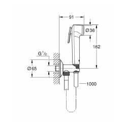 Grohe Tempesta-F Taharet Spreyi 30 Duvardan Askılı Set Ve 1 Akışlı Ara Musluk 26358000 - 3