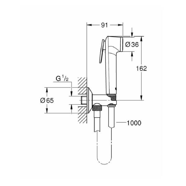 Grohe Tempesta-F Taharet Spreyi 30 Duvardan Askılı Set Ve 1 Akışlı Ara Musluk 26358000 - 3