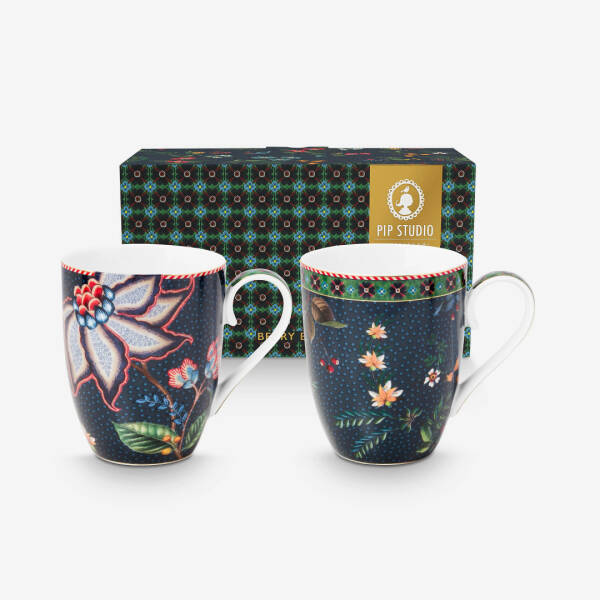 Pip Studio Berry Blues İkili Büyük Mug Seti Mavi 350 ml - 1