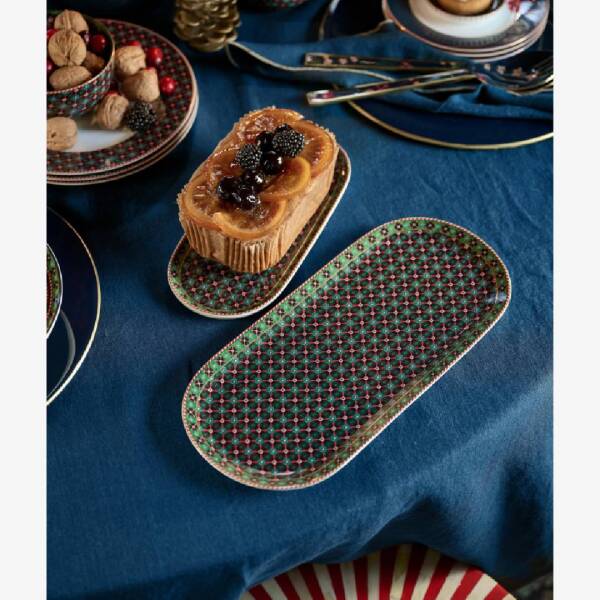Pip Studio Berry Blues Oval Kek Servis Tabağı Yeşil 33 cm - 2