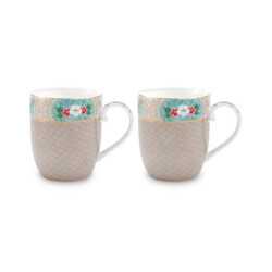 Pip Studio Blushing Birds Haki Mug Seti 145 ml 2 Adet - 1