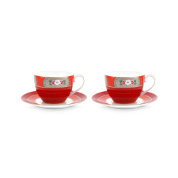 Pip Studio Blushing Birds Kırmızı Çay Fincanı Seti 280 ml 2 Adet - 1
