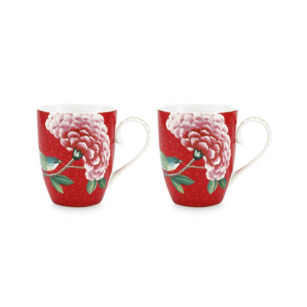 Pip Studio Blushing Birds Kırmızı Mug Seti 350 ml 2 Adet - 1