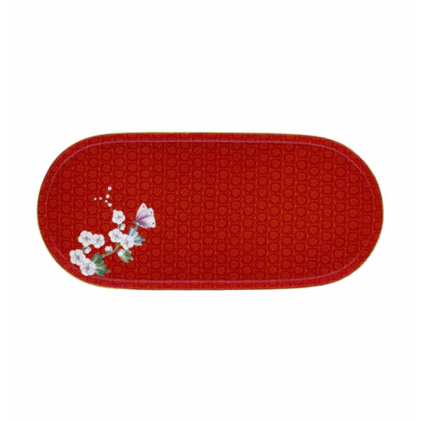 Pip Studio Blushing Birds Kırmızı Oval Servis Tabağı 25 cm - 1