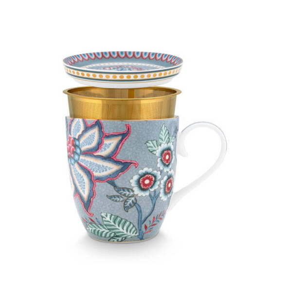 Pip Studio Flower Festival Tek Kişilik Çay Seti 350 ml Mavi - 1