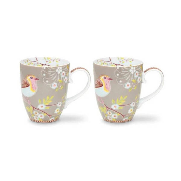 Pip Studio Haki Kuşlu Mug Seti 350 ml 2 Adet - 1