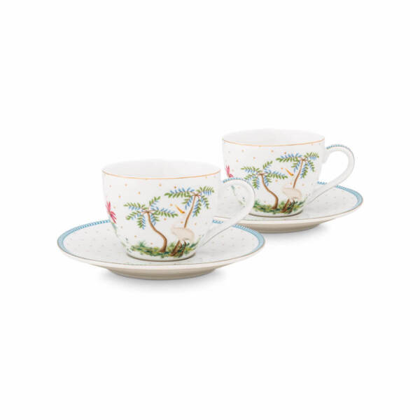 Pip Studio Jolie Beyaz Kahve Fincanı Seti 120 ml 2 Adet - 1