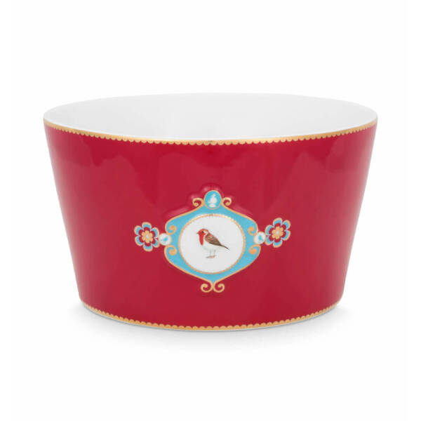 Pip Studio Love Birds Kırmızı Madalyon Desenli Kase 20 cm - 1