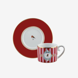 Pip Studio Love Birds Kırmızı/ Pembe Çizgili Kuşlu - 2