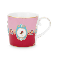 Pip Studio Love Birds Kırmızı Pembe Madalyon Desenli Mug 150 ml - 1