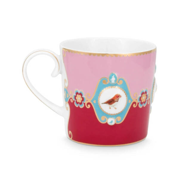 Pip Studio Love Birds Kırmızı Pembe Madalyon Desenli Mug 150 ml - 2