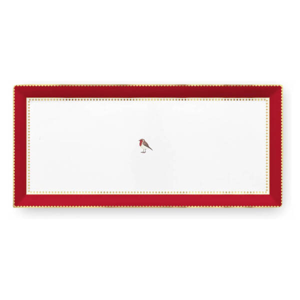 Pip Studio Love Birds Kırmızı Pembe Servis Tabağı 33,5*15,5 cm - 1