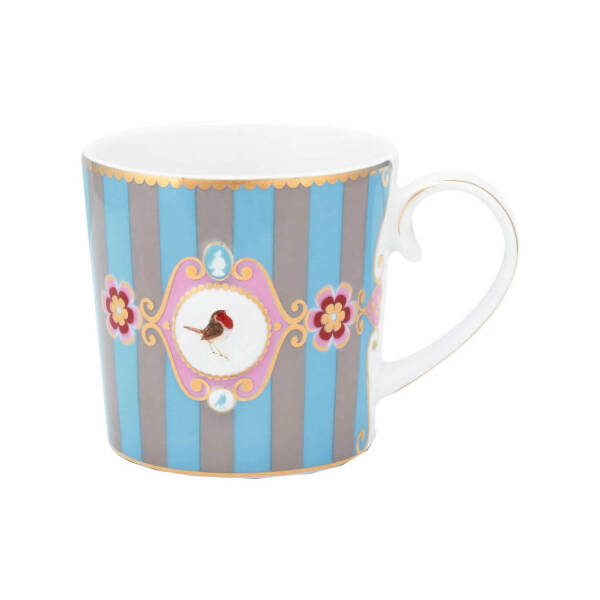 Pip Studio Love Birds Mavi Haki Çizgili Mug 150 ml - 1