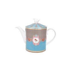 Pip Studio Love Birds Mavi Haki Madalyon Desenli Demlik 1,3 L - 1