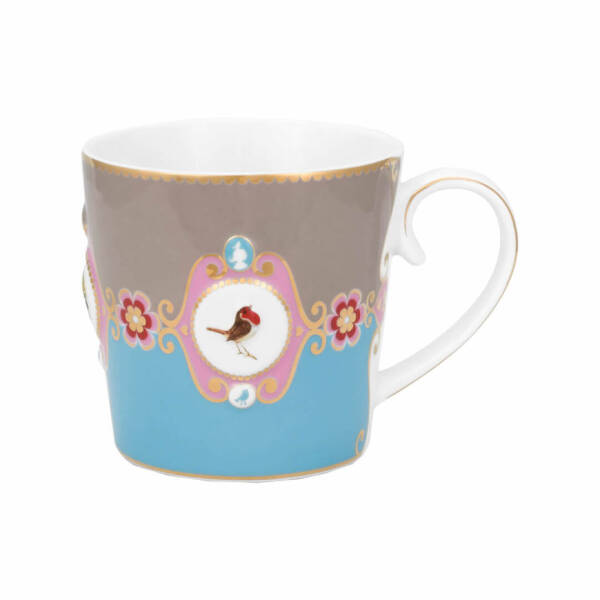 Pip Studio Love Birds Mavi Haki Madalyon Desenli Mug 250 ml - 1