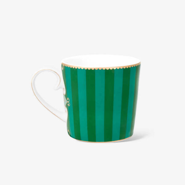 Pip Studio Love Birds Yeşil Çizgili Madalyon Desenli Küçük Mug - 2