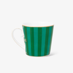 Pip Studio Love Birds Yeşil Çizgili Madalyon Desenli Mug 250 ml - 2