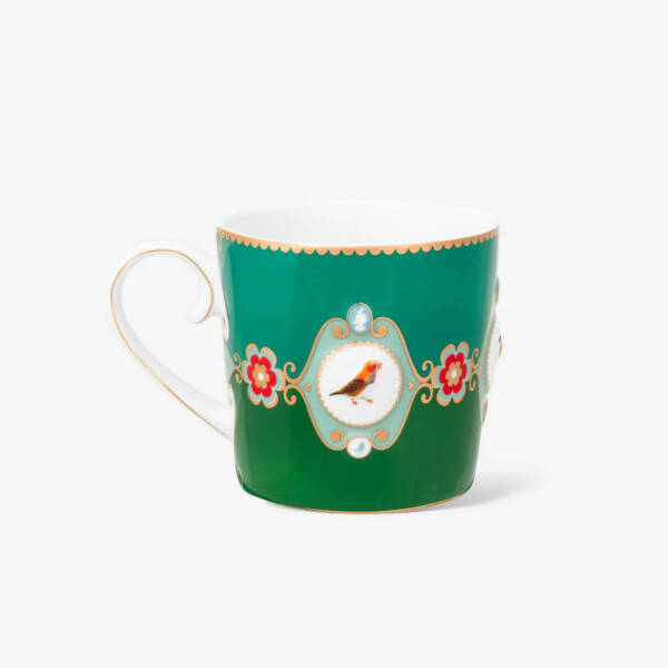 Pip Studio Love Birds Yeşil Renkli Madalyon Desenli Küçük Mug - 2