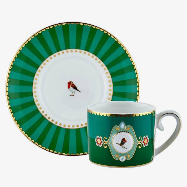 Pip Studio Love Brids Yeşil Kahve Fincanı 90 ml - 4