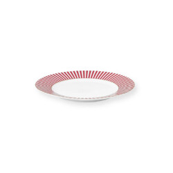 Pip Studio Royal Çizgili Tabak 21 cm Pembe - 1