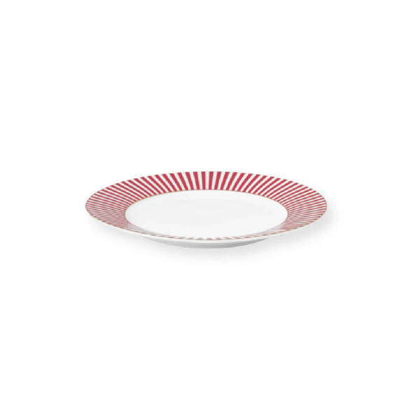 Pip Studio Royal Çizgili Tabak 21 cm Pembe - 1