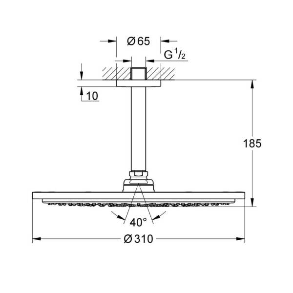 Grohe Rainshower Cosmopolitan 310 Tepe Duşu 26067A00 - 2