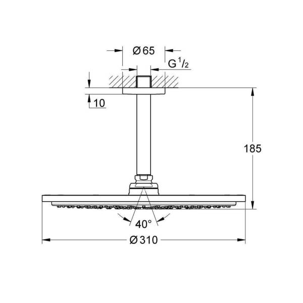 Grohe Rainshower Cosmopolitan 310 Tepe Duşu Seti 26067GL0 - 2