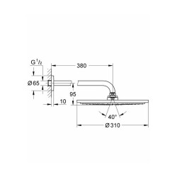 Grohe Rainshower Cosmopolitan 310 Tepe Duşu Seti 380 Mm Tek Akışlı 26066000 - 4