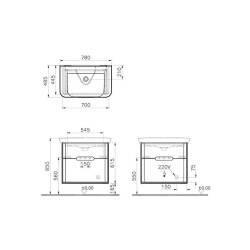 Vitra Sento Çift Çekmeceli Lavabo Dolabı Ayaksız 80 Cm Mat Fiyord Yeşili - 5