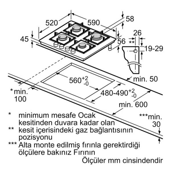 Siemens EP6A2PB20O iQ500 Gazlı Ocak Beyaz 60 Cm - 6