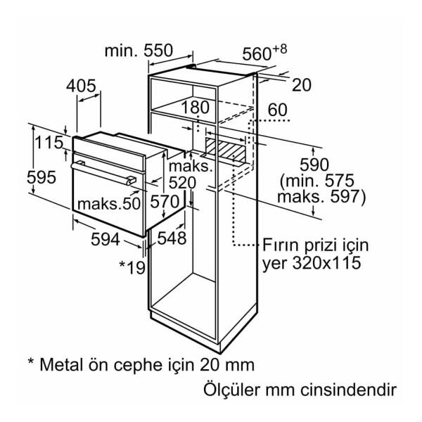 Siemens HB234FEH2T İQ300 Ankastre Fırın Antrasit Gri - 6