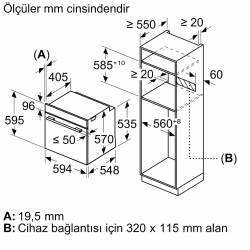 Siemens HR232GEB3 iQ300 Buhar Destekli Ankastre Fırın 60 x 60 cm Siyah İnox - 10
