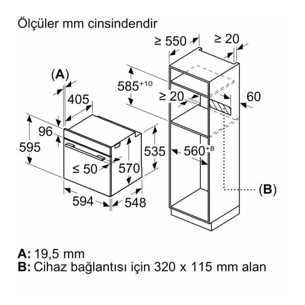 Siemens HR538ABS1 iQ500 Buhar Destekli Ankastre Fırın Inox 60 Cm Inox - 8