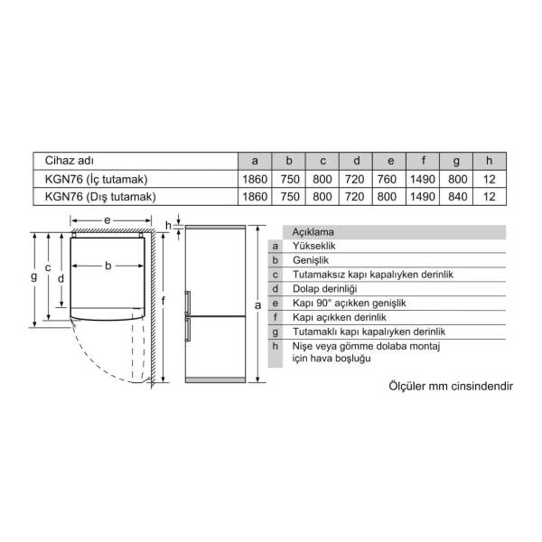 Siemens KG76NCIE0N iQ500 Alttan Donduruculu Buzdolabı Inox - 7