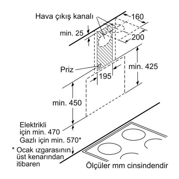 Siemens LC65KAJ60T iQ300 Duvar Tipi Davlumbaz Siyah 60 Cm - 6