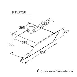 Siemens LC68KAK20T iQ500 Duvar Tipi Davlumbaz Beyaz 60 Cm - 6