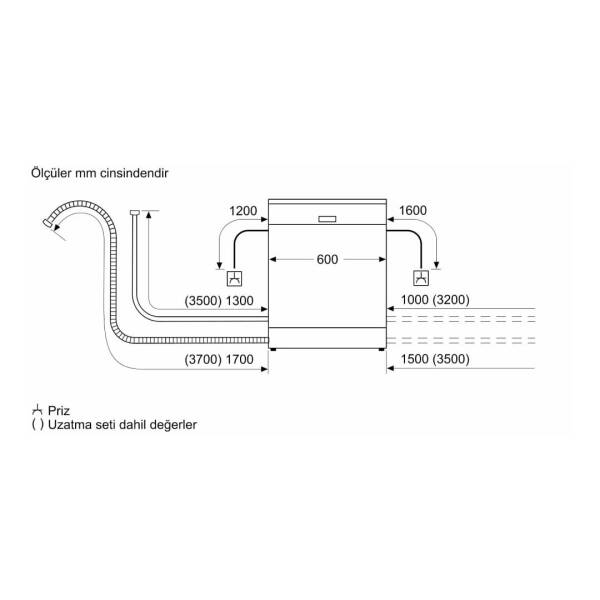 Siemens SN23HB62MT iQ500 Solo Bulaşık Makinesi Siyah 60 Cm - 8