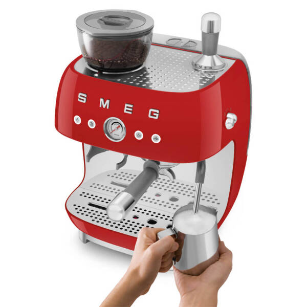 Smeg Öğütücülü Espresso Kahve Makinesi Kırmızı EGF03RDEU - 5