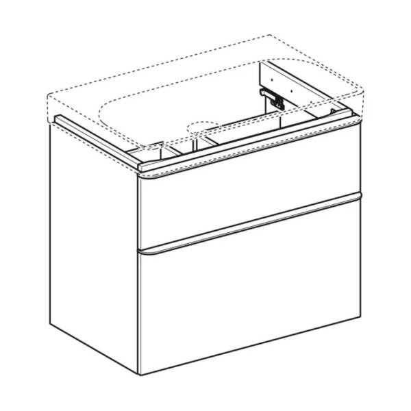 Geberit Smyle Square Çift Çekmeceli Kum Grisi Lavabo Dolabı 500.354.JL.1 - 2